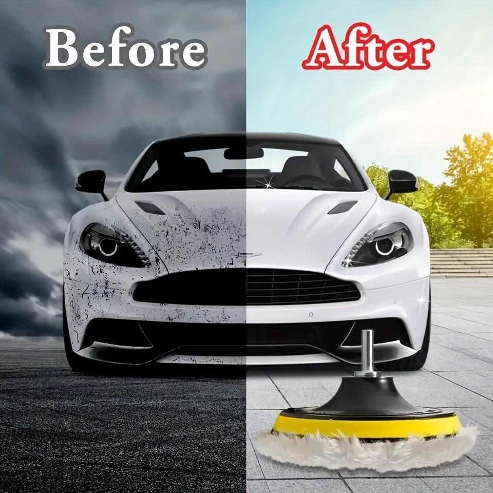 5pcs Set of Car Polishing Pads Designed for Drills - Including 3'' or 4'' Buffing Pads, Backing Plates and Adapter, Fit for Sanding, Polishing and Waxing Pads
