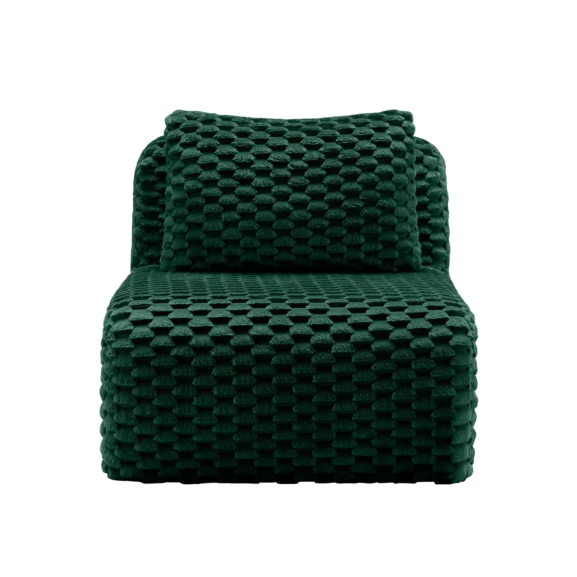 Nokaa Armless Sofa with Pillow, Flannelette Fabric Couch for Living Room, Single Seat Small Sofa, Green Upholstered Loveseat for Apartment, Compact Couch with Pillow, Modern Sofa for Small Space, Living Room Furniture