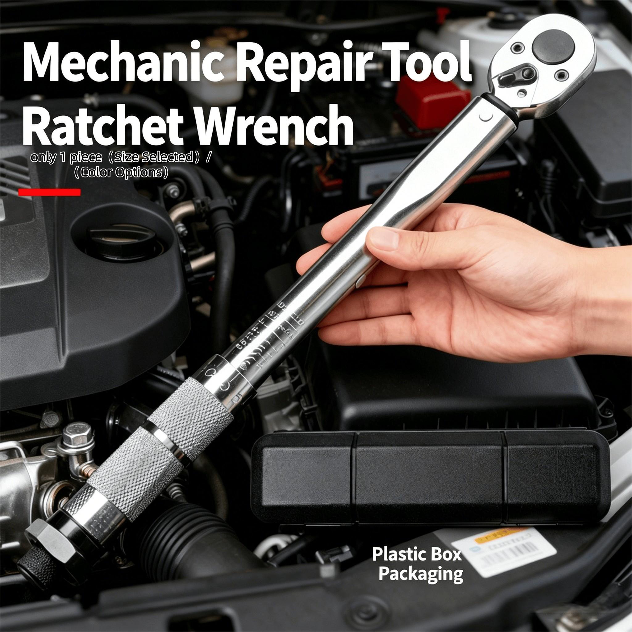 Torque Wrench 3/8" Drive Click Square Ratchet, 19-110nm Adjustable Hand Spanner, High Torque Range, Quick Adjustment, Metal Material