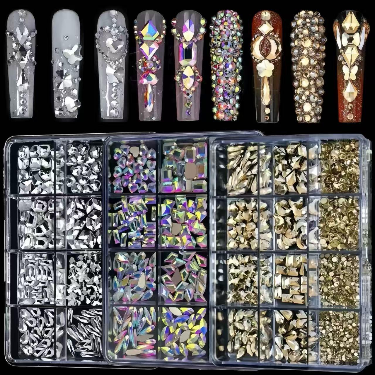 12pcs Shiny Glass Rhinestones for Nail Art, Round Flat Back Drills, Wedding Party Craft Decoration, Bling Rhinestone Decoration, High-Quality Crystal Decorations