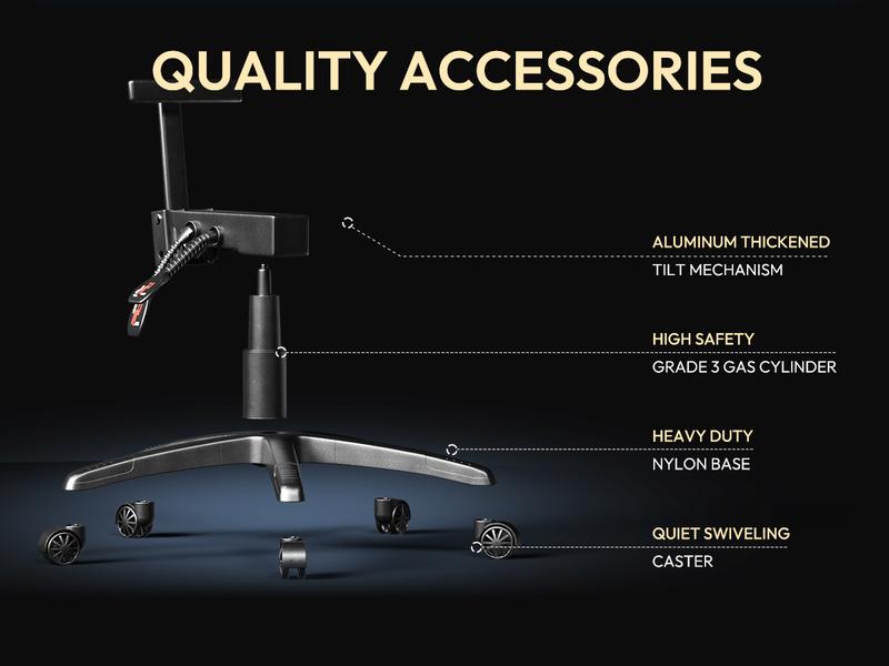 Dowinx Gaming Chair with Pocket Spring Cushion, Ergonomic Computer Chair with Massage Lumbar and Footrest for Adults, 300LBS