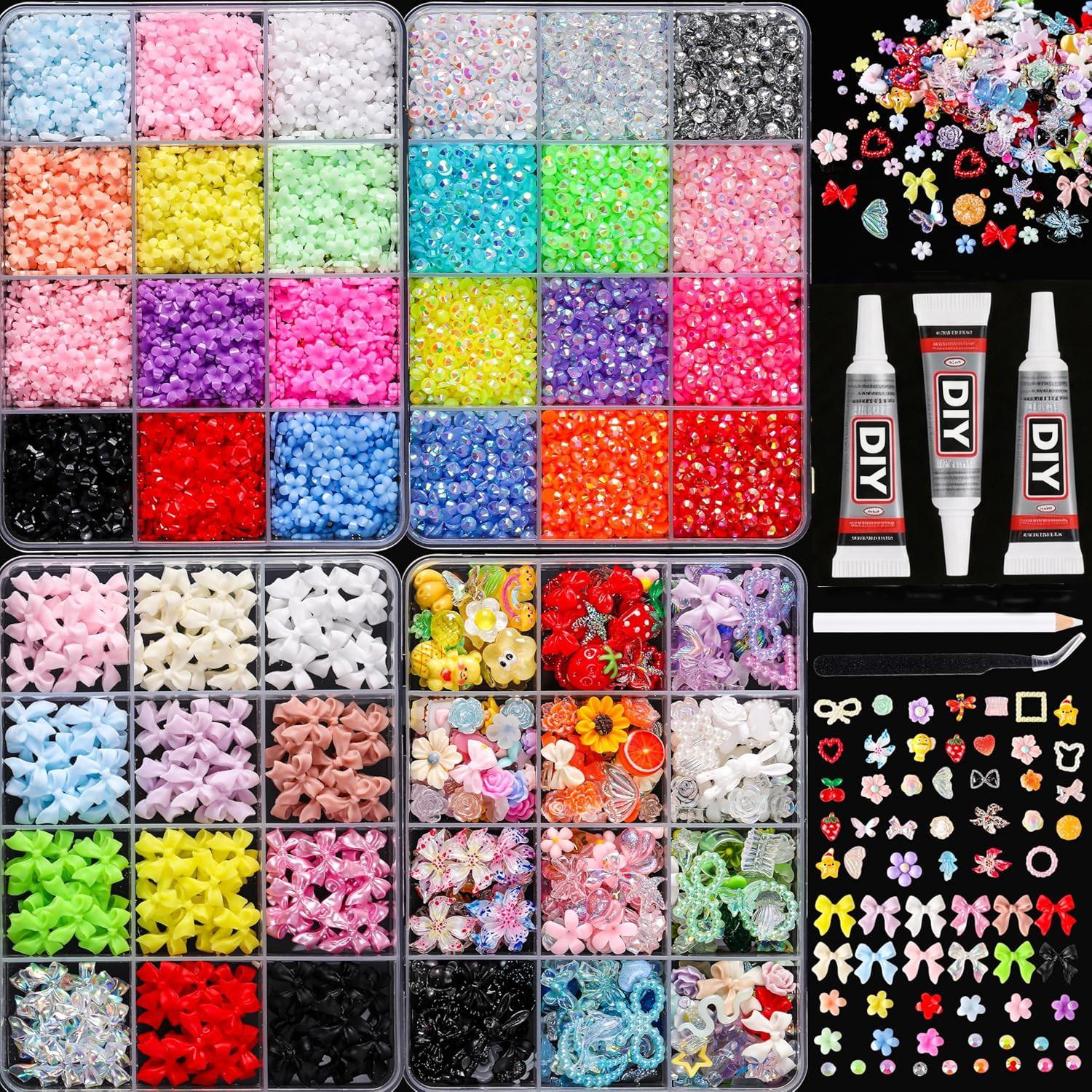 48pcs Resin Water Drops Glitter Decorations, Includes Adhesive & Tweezers, Ideal for DIY Crafts, Clothing, Cups, Shoes, Fabric, Nail Art, Nail Art Products, Nail Art Rhinestones, Flatback Crystals, Multi-Color, Pickup Tool