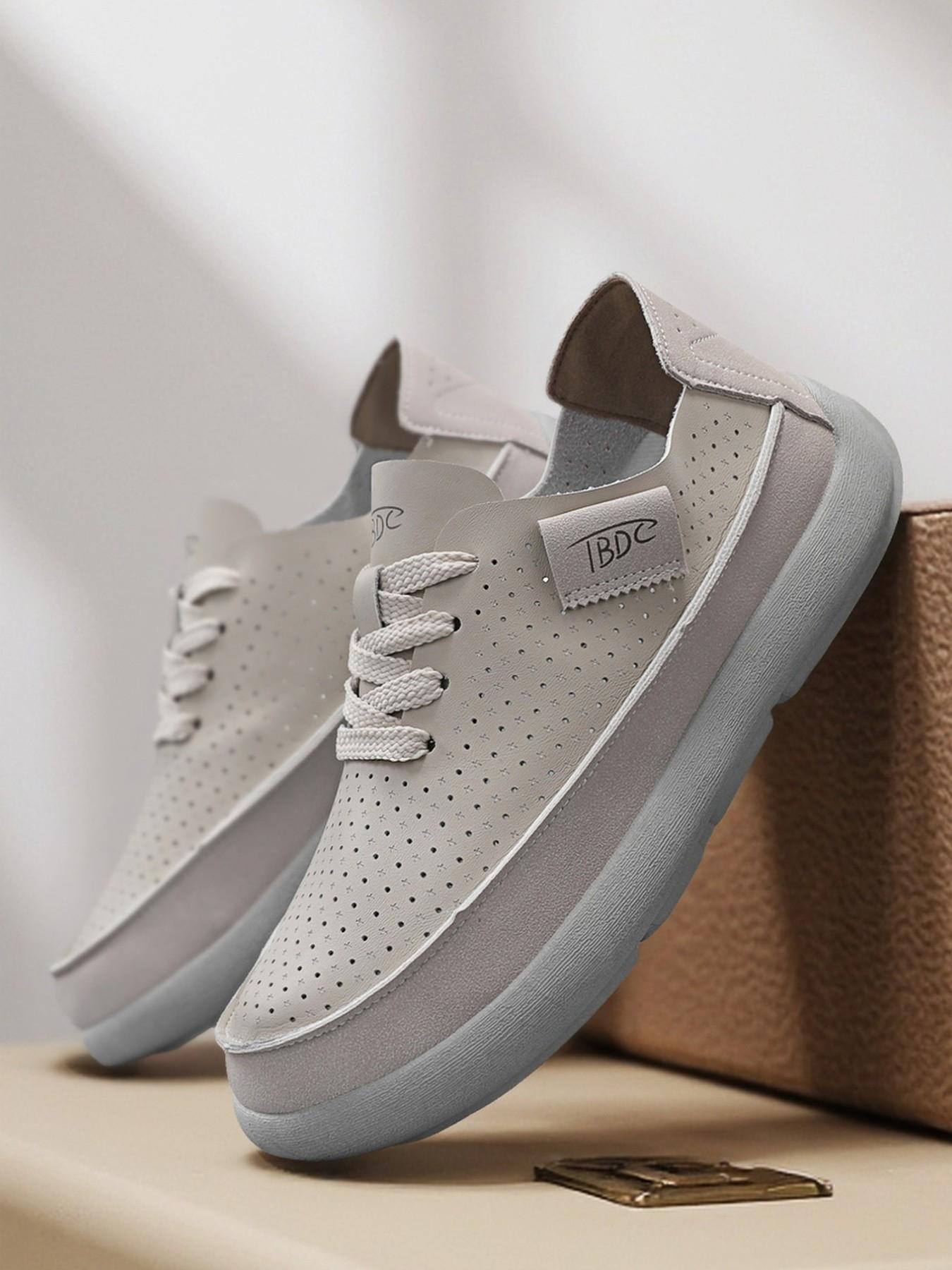 Breathable Two-Way Design Shoes, Soft Sole Slip-On Lazy Person Shoes, Versatile Commuter Shoes, Hole-Punched Casual Footwear