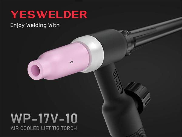 YESWELDER WP-17V-10 13ft TIG Welding Torch 150Amp | 10-25mm² Euro Connector Lift TIG Gun Fits YWM-160, MIG-140DS-PRO, FLUX-135PRO, FLUX-135MINI & ARC-125DS-PRO Welder