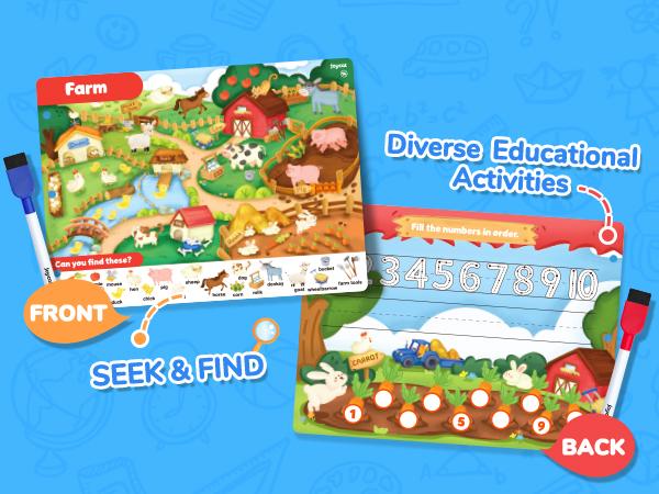 JoyCat Preschool Handwriting Practice Toys, Math Workbooks, Seek & Find Game, Reusable Math Montessori Toys, Letters and Numbers Tracing Workbooks, Learning Activities