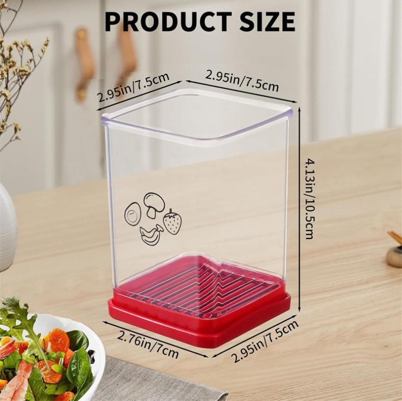 Cup Slilcer, Fruit&Vegetable Fst Cutting Slicer, Kitchen Accessories Stainless Steel Blade Fruit Slicer Cup, Vegetable Chopper, Strawberry Cutter