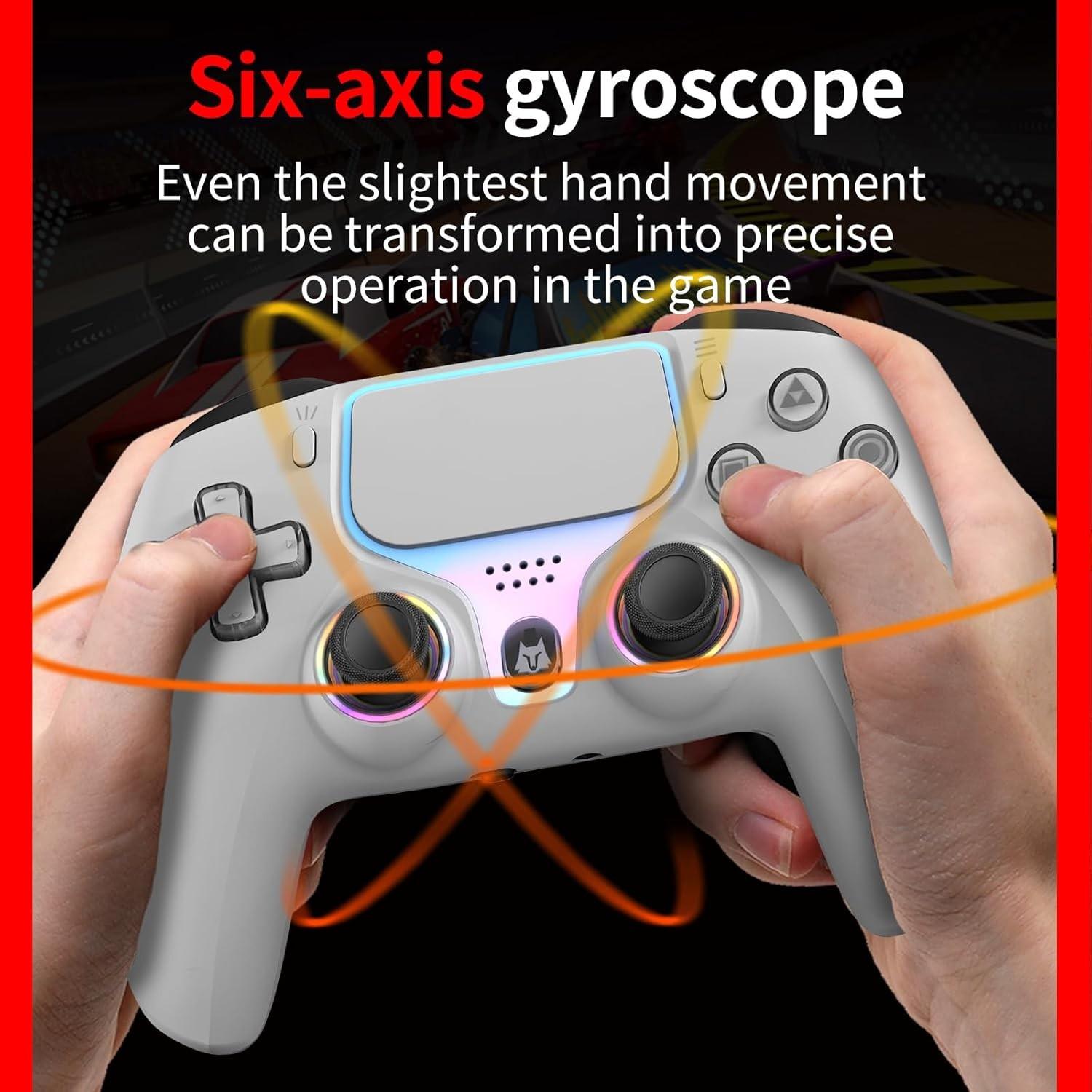 Nbcp Wireless Game Controller for P5 PC iOS Android, Dual Vibration Hall Trigger, Gyroscope Support, RGB Light Adjustment