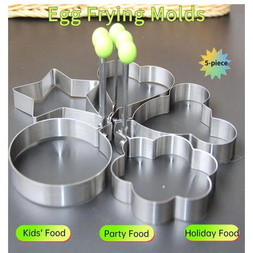 5-Piece Food Safe Stainless Steel Fried Egg Molds