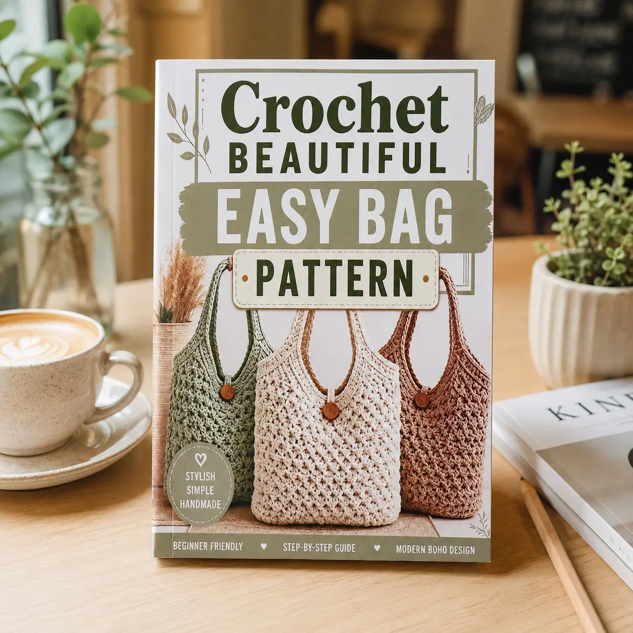 Easy Beginner Crochet Bag Pattern, Step-By-Step Crochet Handbag Design, Ideal for Beginners and Enthusiasts, Perfect Gift for Crochet Lovers