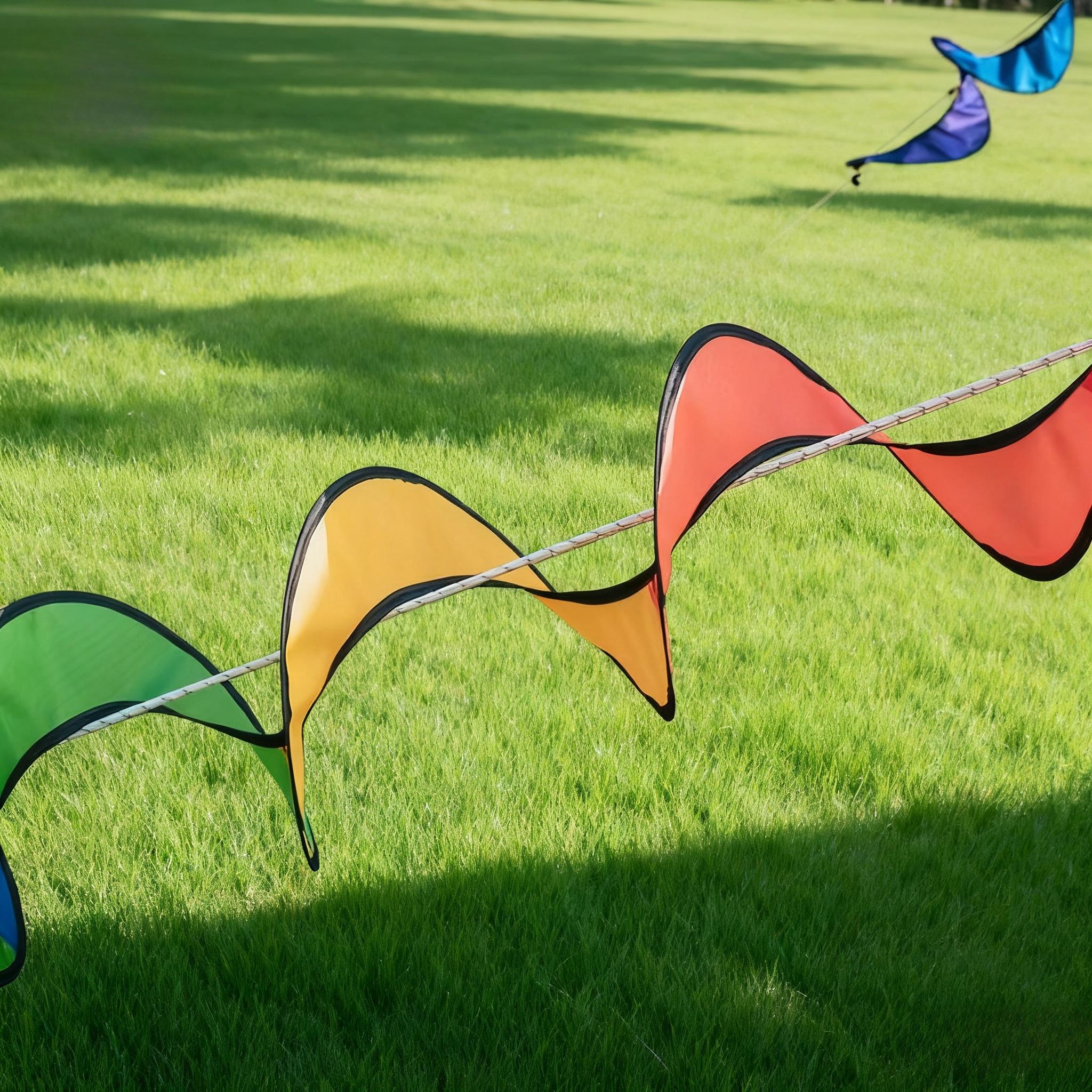 Colorful camping flags and outdoor tent accessories - camping atmosphere decorative tarpaulin, ground peg rope, warning flag, anti-trip wind tube, colorful flags, hanging accessories, canopy ventilation solution, outdoor ground anchor rope