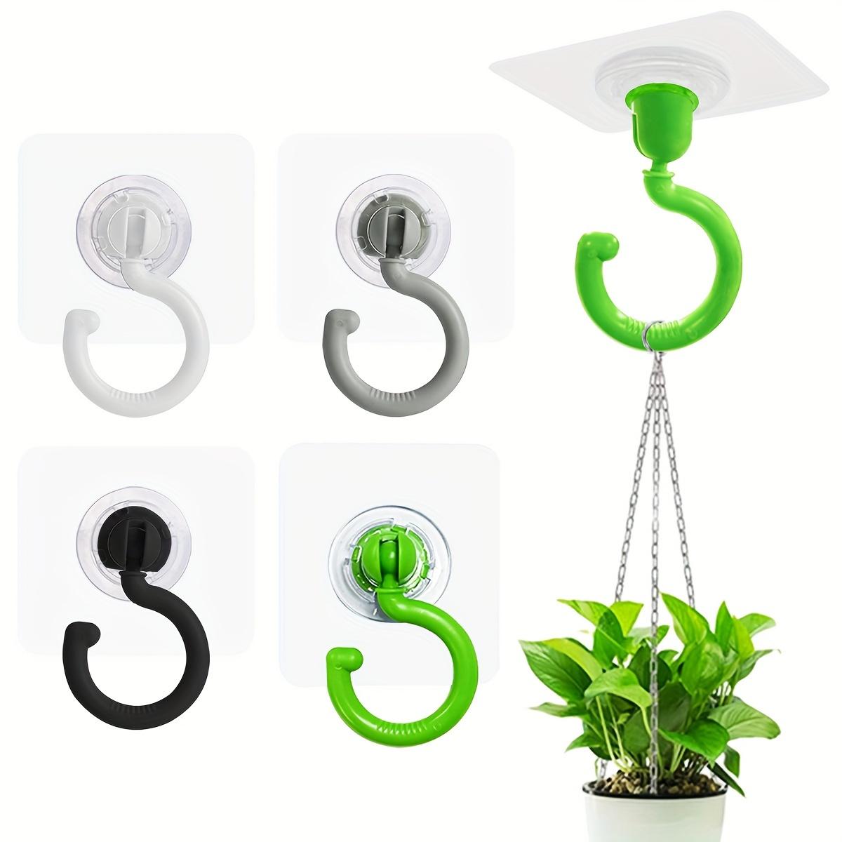 [No Drill] Rotatable Adhesive Ceiling Hooks | 5pcs | Plastic | No Drill, Easy Install | Home & Garden Decor, Hanging Plant Hooks, Plant Hangers | Modern | Self Adhesive Hooks