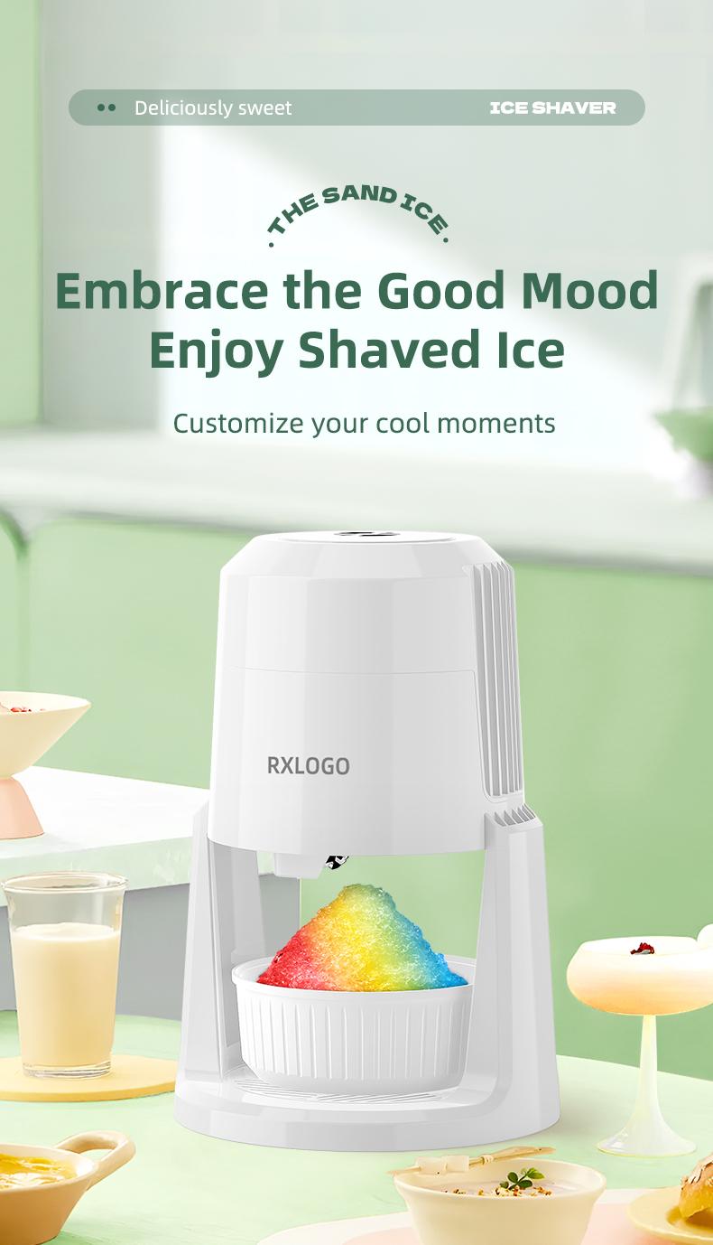 Snow Cone and Shaved Ice Machine: Adjustable 2 Textures Portable Electric, White Powerful Motor Two Position Adjustment, Surprise for Christmas Xams Halloween Party