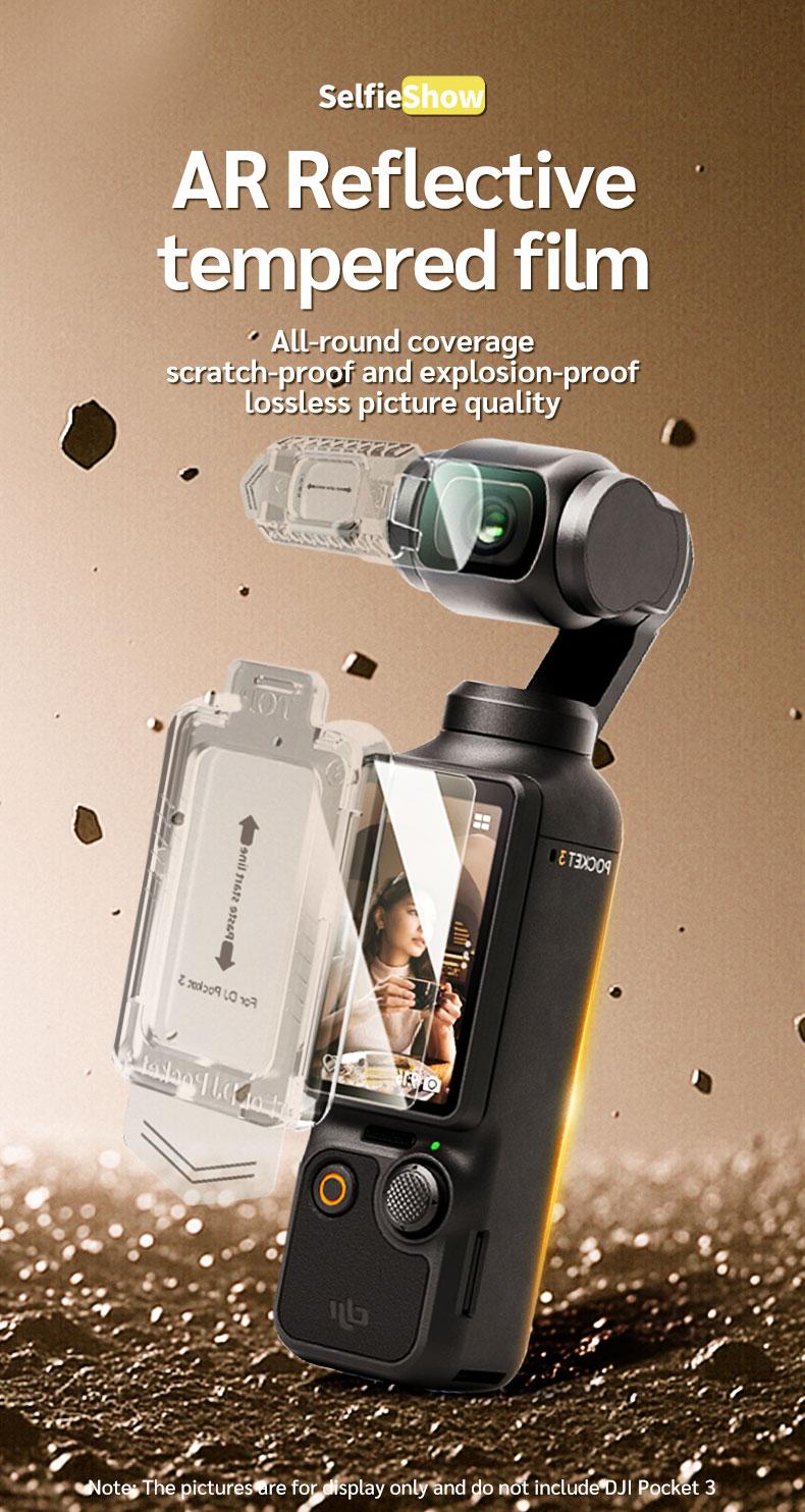 Protective Film for Dji Osmo Pocket 3 Camera, Screen Protector + Lens Film, Dust-Free HD Tempered Glass, Anti-Scratch, Responsive Control, Photography Camera Accessories