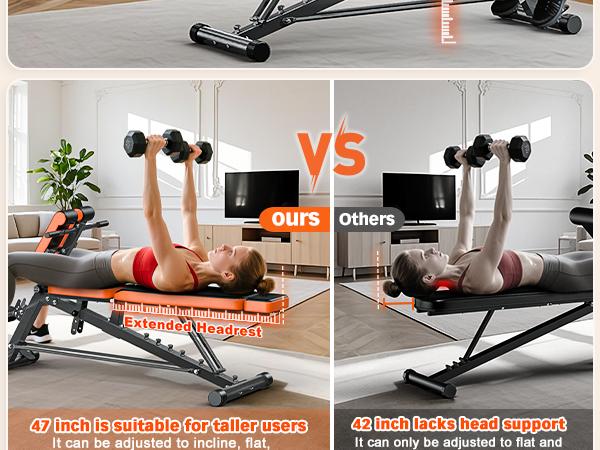 Bearbro Multi-Functional FID Weight Bench for Full All-in-One Body Workout – Hyper Back Extension, Roman Chair, Adjustable Ab Sit up Bench, Incline Decline Bench, Flat Bench,Support up to 1000lbs，Suitable for home workouts，outdoorfun