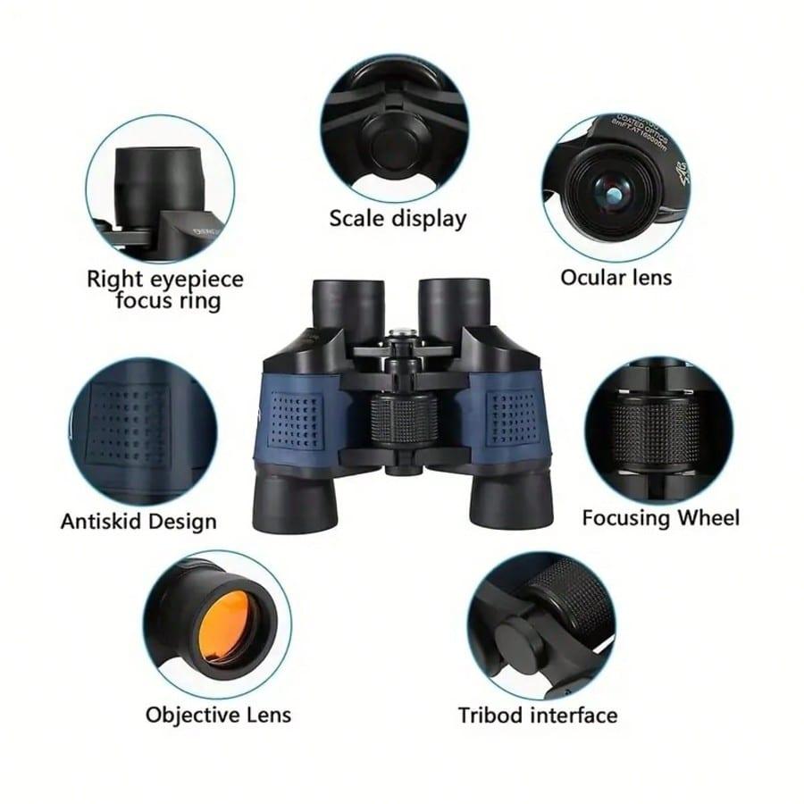 1PC High-Powered Binoculars with 60x60 Magnification, Night Vision, High-Power Lens and Coordinate System
