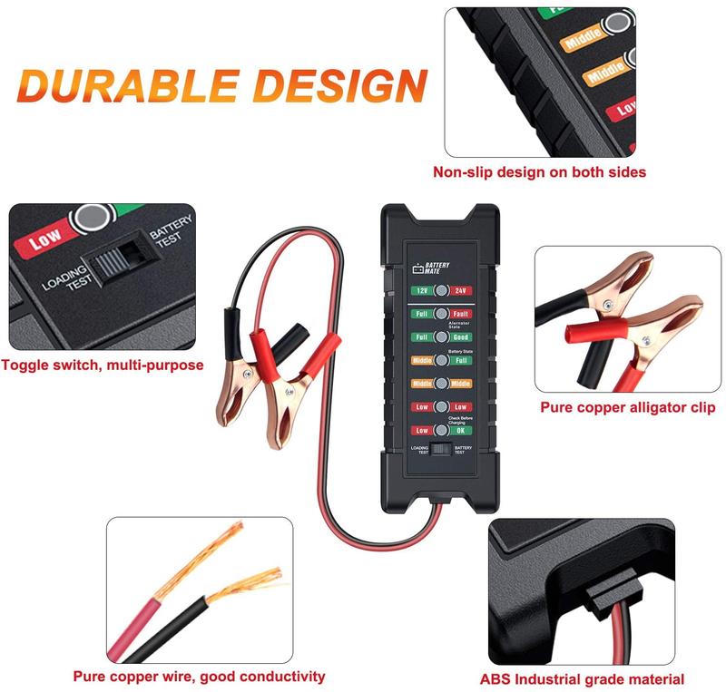 ANCEL-BM410 Car Battery Tester Vehicle  Diagnostic Tool Circuit Test Alternator 12V, 24V Automotive Power