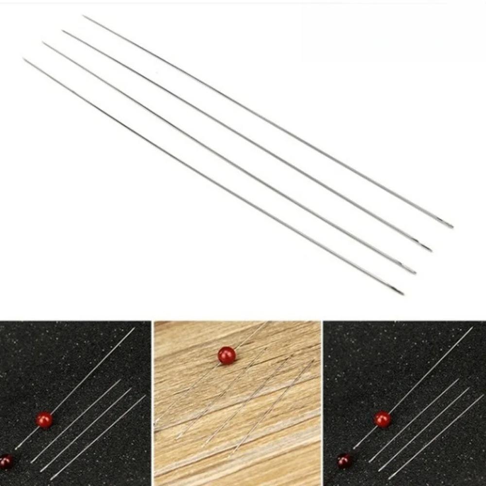 Stainless Steel Beading Needles for Jewelry Making, DIY Craft Sewing Kit with Large Eye, Durable Rustproof Design for Fine or Thick Threads, Multi-Purpose Handcraft Bead Stringing Needle Set