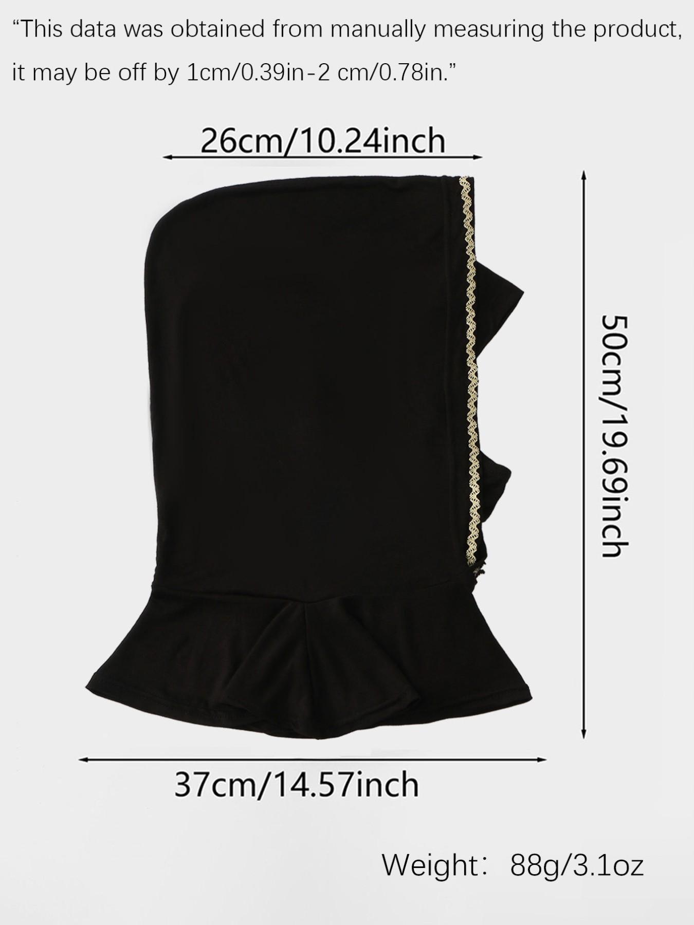 1pc Dual-Layer Sun Protection Hijab, Boho Style Muslim Headscarf, UV Protection Fashion Accessory, Soft Fabric, All Seasons