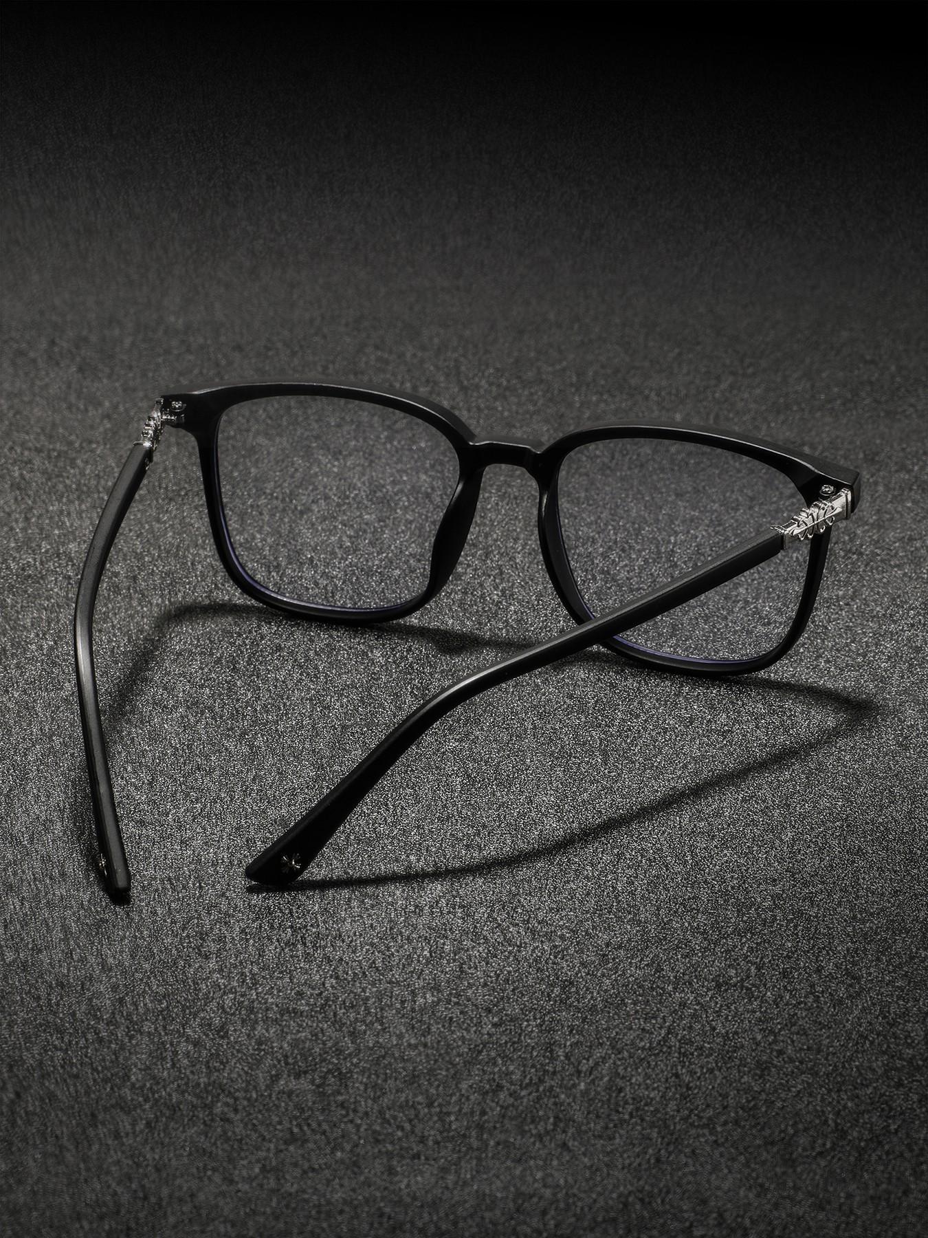 Men's PC Square Frame Glasses, Simple Casual High-End Fashion, Classic Sand Frames, Trendy Style, Square Eyed Glasses, Square Eyeglass Frame, Square Frame Eyewear, Fashionable Frames Glasses, Trendy Casual Eyeglasses