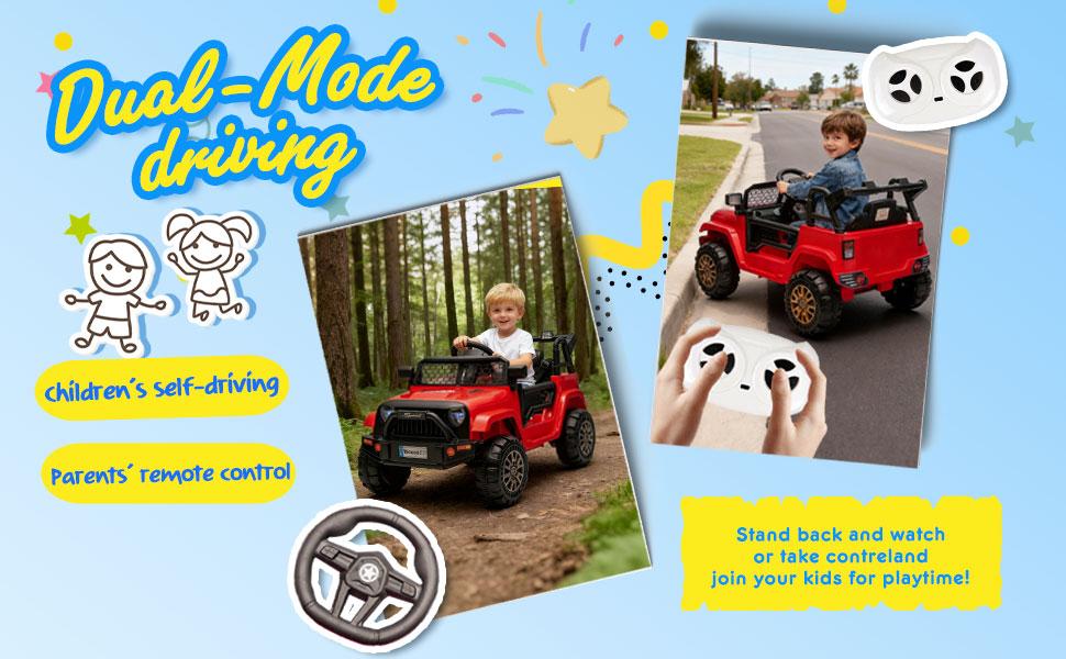 12V Kids Ride On Truck car W/Parents Control,2wd,Suspension System,Front Anti-Collision Bar Design,LED Headlights&Rear Reflective Stickers,Bluetooth,Music,USB,Soft Start&Stop Function For Kids 2-5.