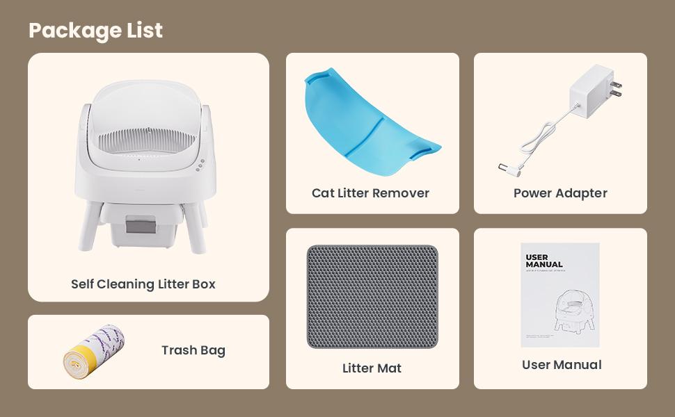 Autoscooper 11 by PetPivot Self Cleaning Cat Litter Box, Open-Top Automatic Litter Box for Multiple Cats with Safety Sensors, Includes Liner Bags and Litter Mat