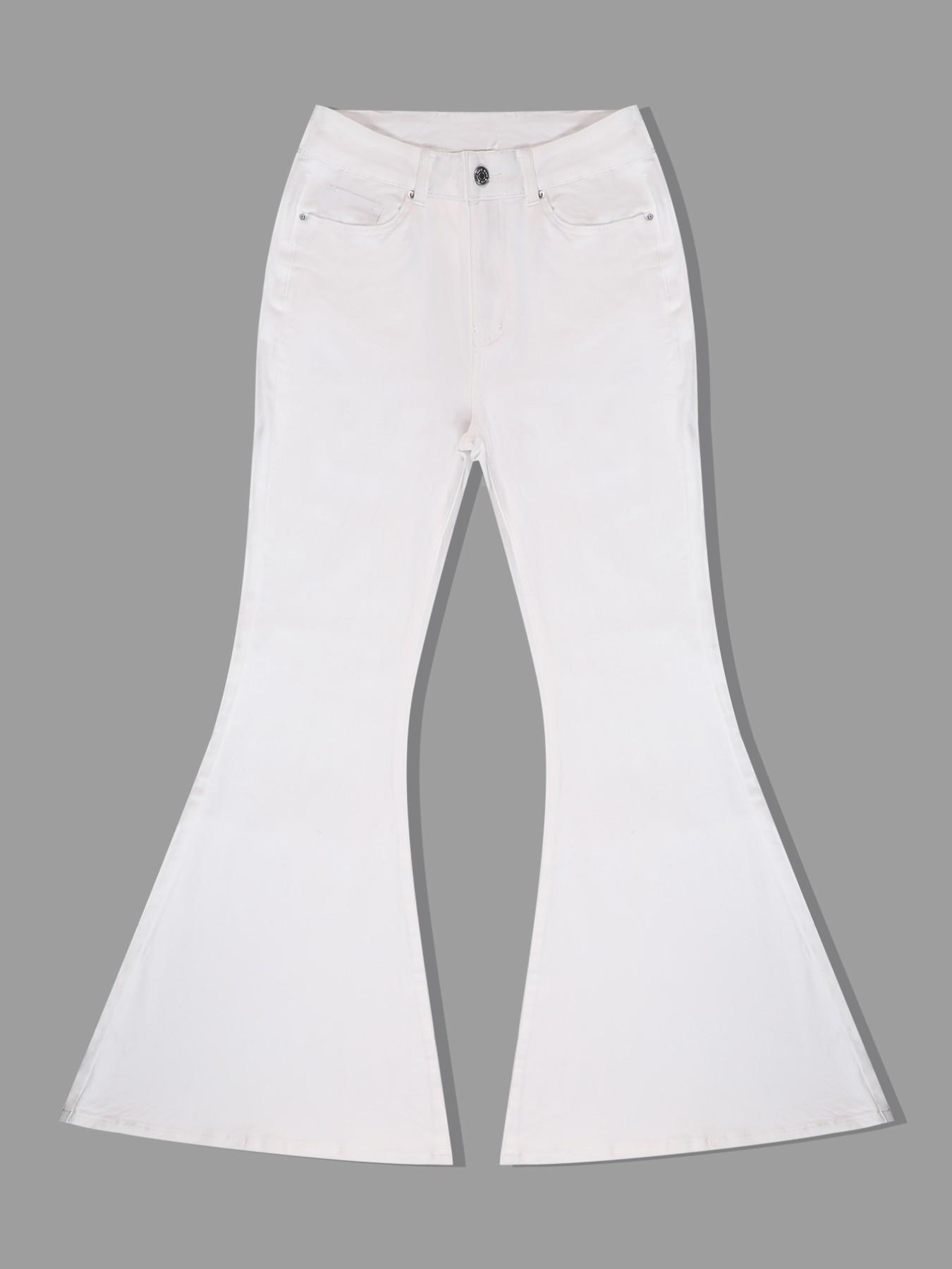 Women Vintage Washed High Waist Super Flare Jeans, Flared Bell Bottoms, Slim Stretch Bell Bottom Denim High Rise Jeans, Y2K Streetwear, Casual All Seasons Style