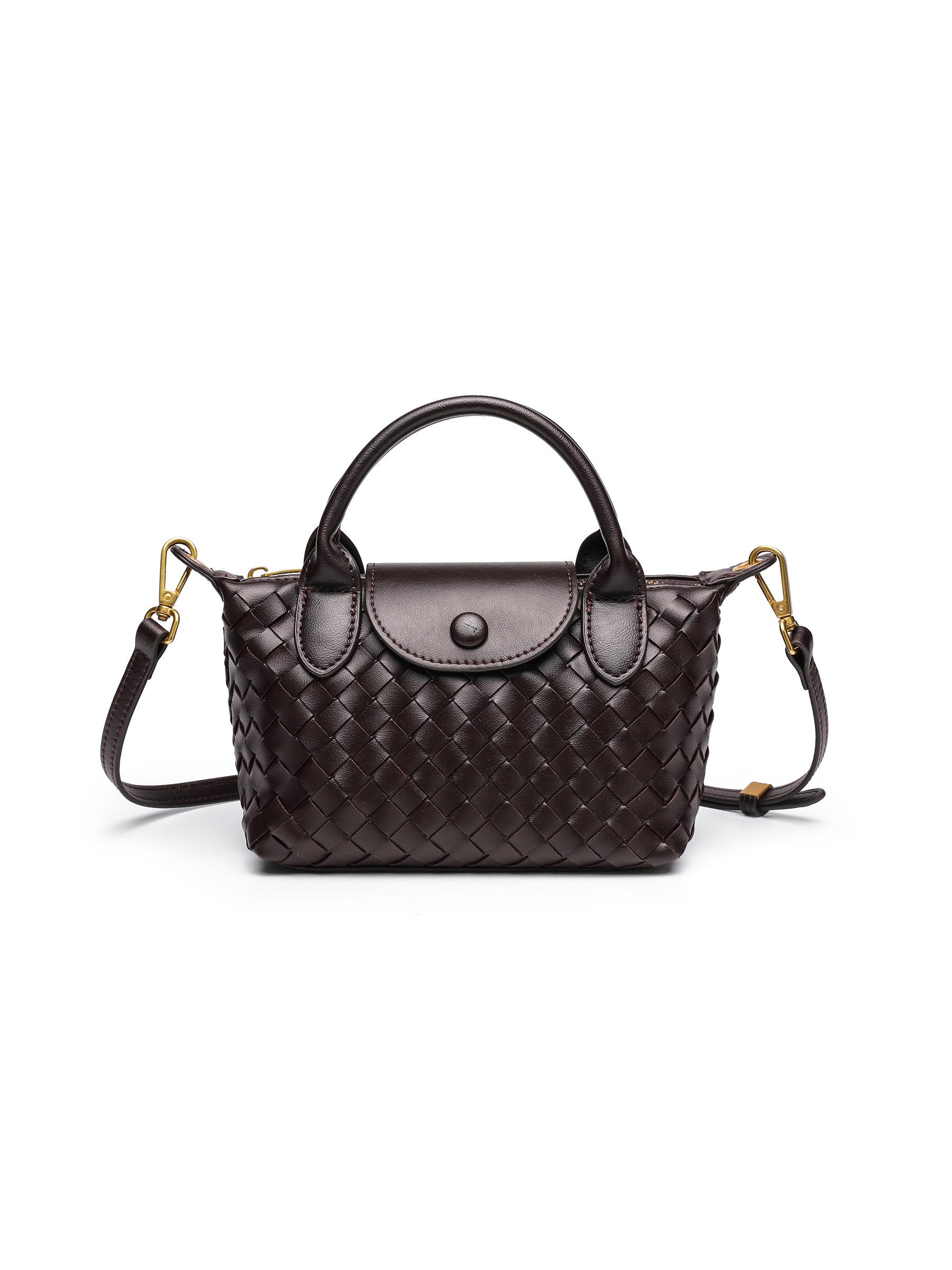 New Fashion Handmade Woven Crossbody Bag, Mini Versatile Shoulder Bag, Vintage Buckle, Perfect for Shopping and Dates