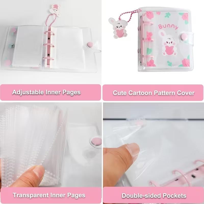 PVC Transparent Card Album, Polaroid Photo Album, A8 Mini 3-Hole Binder, Star 3-Inch Single Slot, Small Card Organizer