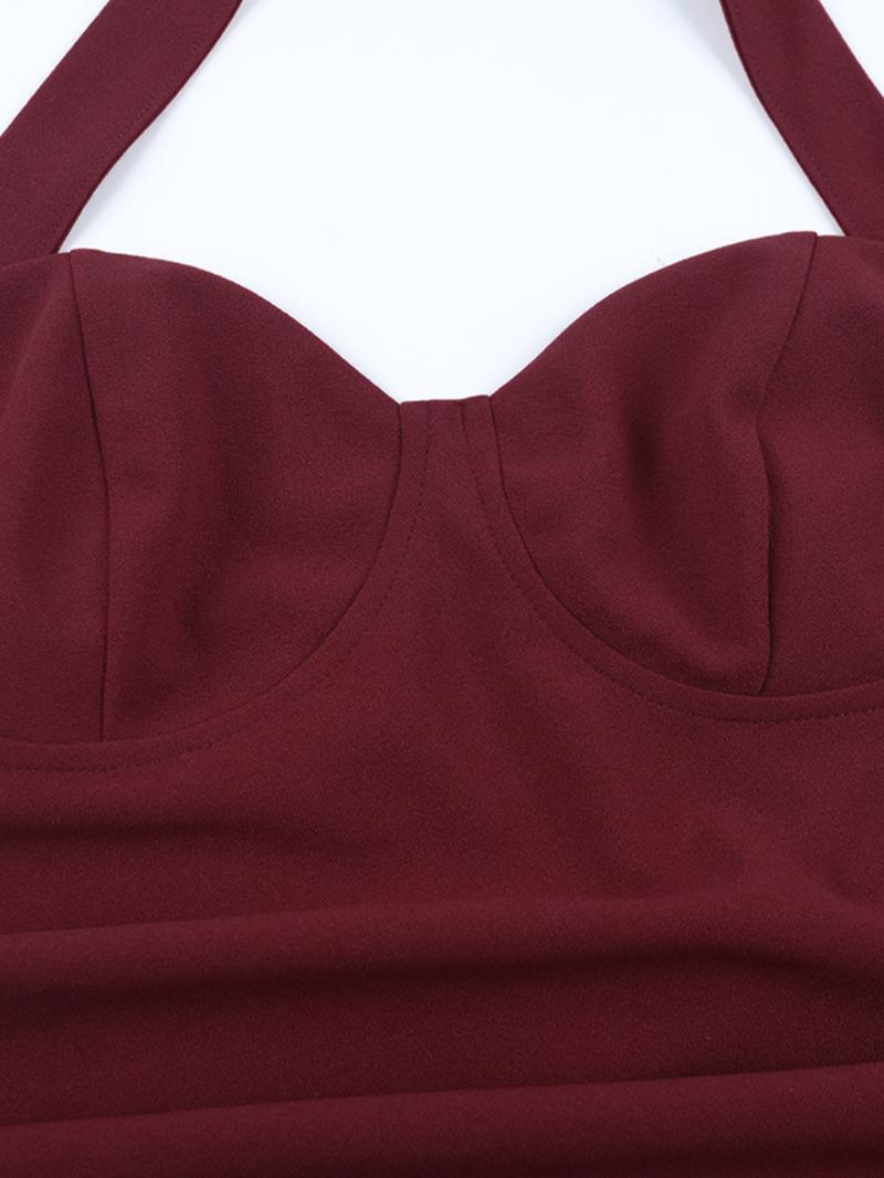 Backless Strapless Plain Slim Fit Dress, Sexy All Season Women's Clothing, Perfect for Casual & Daily Wear