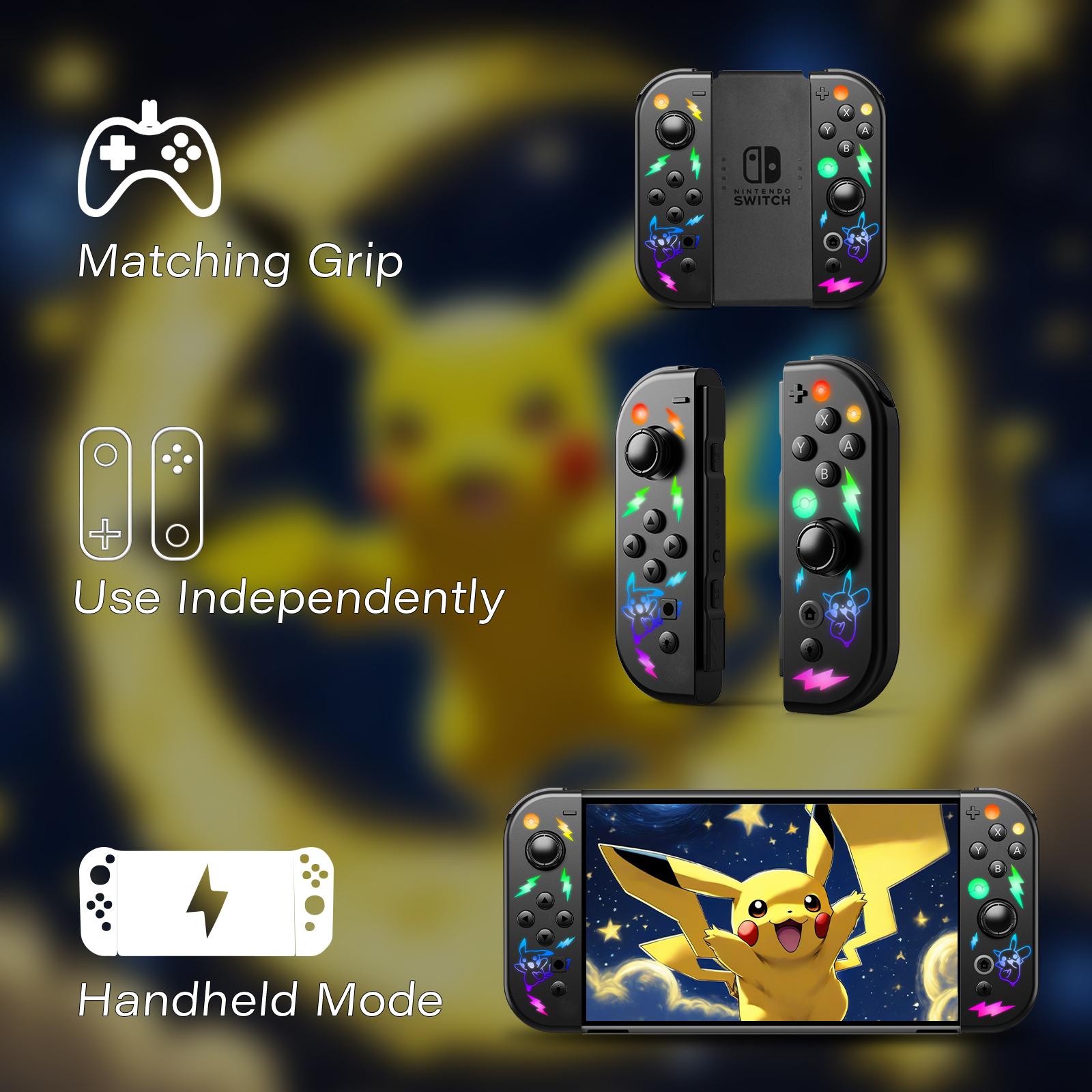 【Halloween】JORREP Game Controller (L/R) Switch Controller- Wireless Game Controller，Ergonomic Grip, Dual Vibration，Cool lights