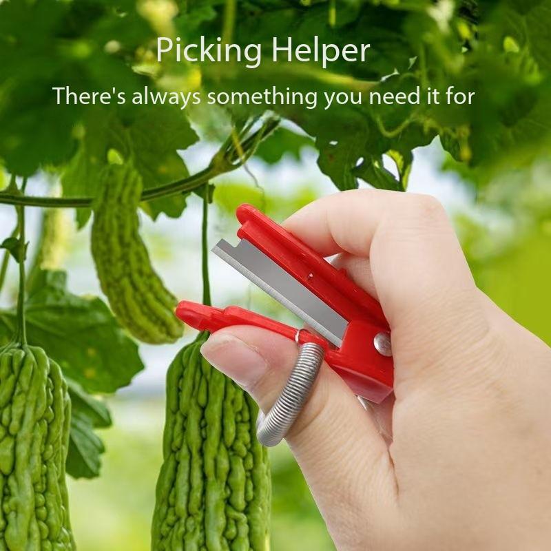 Fruit Vegetable Picking Tool Finger Ring Knife, Small Scissors for Peas Grapes Stem Cutting, Fruit Picker Gadget