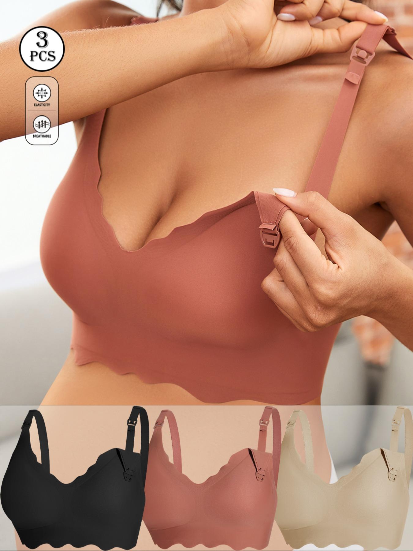 Women's Maternity Nursing Bra Set, Front Button Design, Comfortable Breastfeeding Support, Casual Style, All Season Wear, Maternity Bras