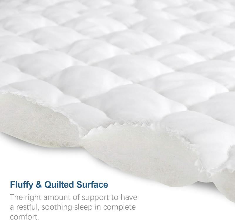 Waterproof Quilted Mattress Pad Mattress Protector - Ultra-Soft Breathable Fluffy Mattress Topper Cover Solid Color Fitted Sheet with Deep Pocket #TiktokshopStockUp