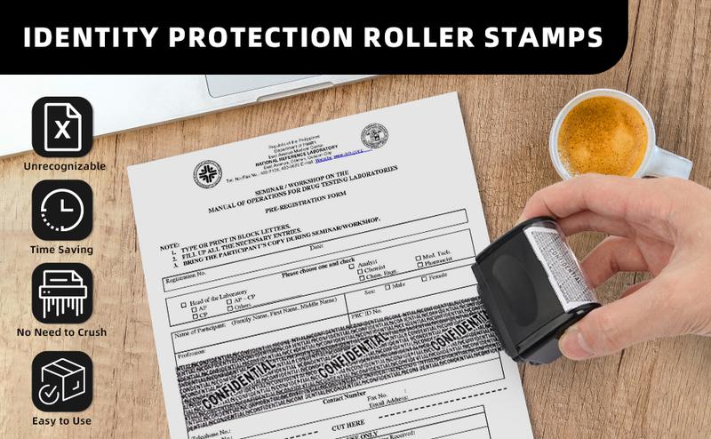 2 PACK-Privacy Protection Security Roller Stamp — Address & Billing Info Blocker, Home & Office Mailing Essentials 100m Long-Lasting Roll 2 PACK-Privacy Protection Security Roller Stamp — Address & Billing Info Blocker, Home & Office Mailing Essentials 100m Long-Lasting Roll
