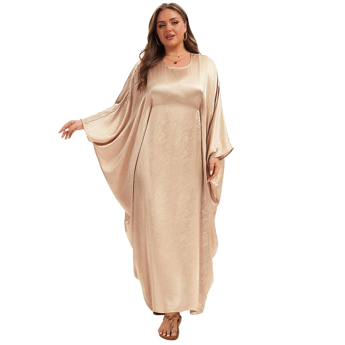 Bsubseach Women Plus Size Kaftan Dresses Moo Moos for Women Swimsuit Cover Up Swimwear Batwing Satin Caftan Beach Dress