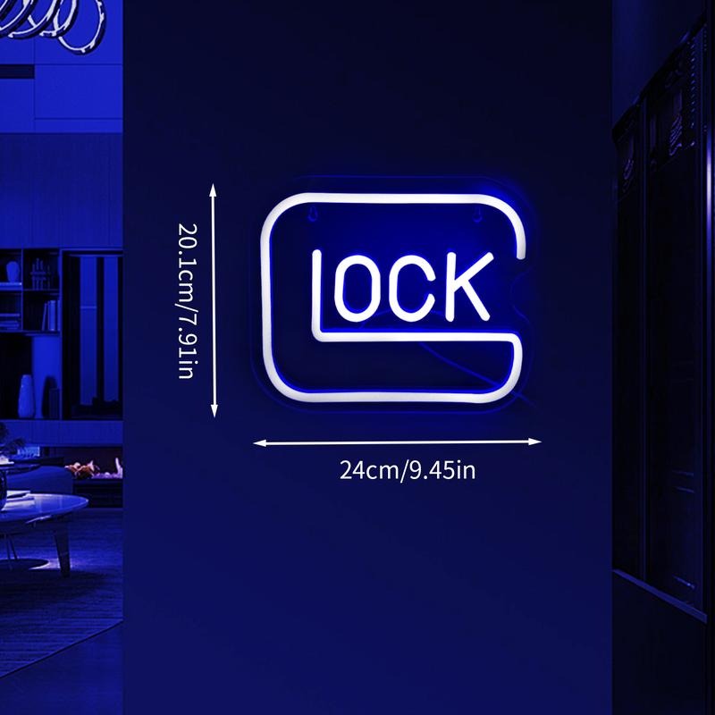 Lock Shaped Neon Lights, Acrylic Night Light, Simple and Stylish Design, USB Power Supply, Perfect for Bedroom Study Shop Decoration, Gift Idea for Valentines Day
