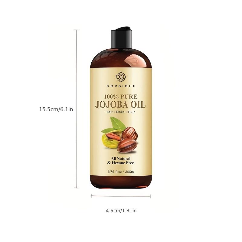 Gorsique 100% Pure Jojoba Oil 200ml - Cold Pressed Skin & Hair Care Oil - Natural Hexane-Free Formula for Men & Women - Hair Growth Oil - Cosmetic Daily Use