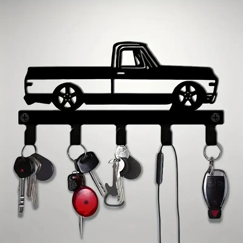 Wall Hook Organizer, Rustic Industrial Cast Iron Truck Decor - Heavy-Duty Wall Mount for Keys & Hats, Gift for Fans, Organiser, Bathroom, Storage Hook, Metal Organiser Hook