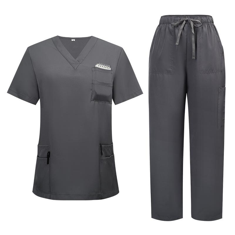 New Arrival 2-Piece Medical Scrubs Workwear Set - Short Sleeve Top, Straight Leg Pants, Durable for Nurses, Hospital Operating Room, Daily Training (Scrubs Sets for Women Compatible), Clothes