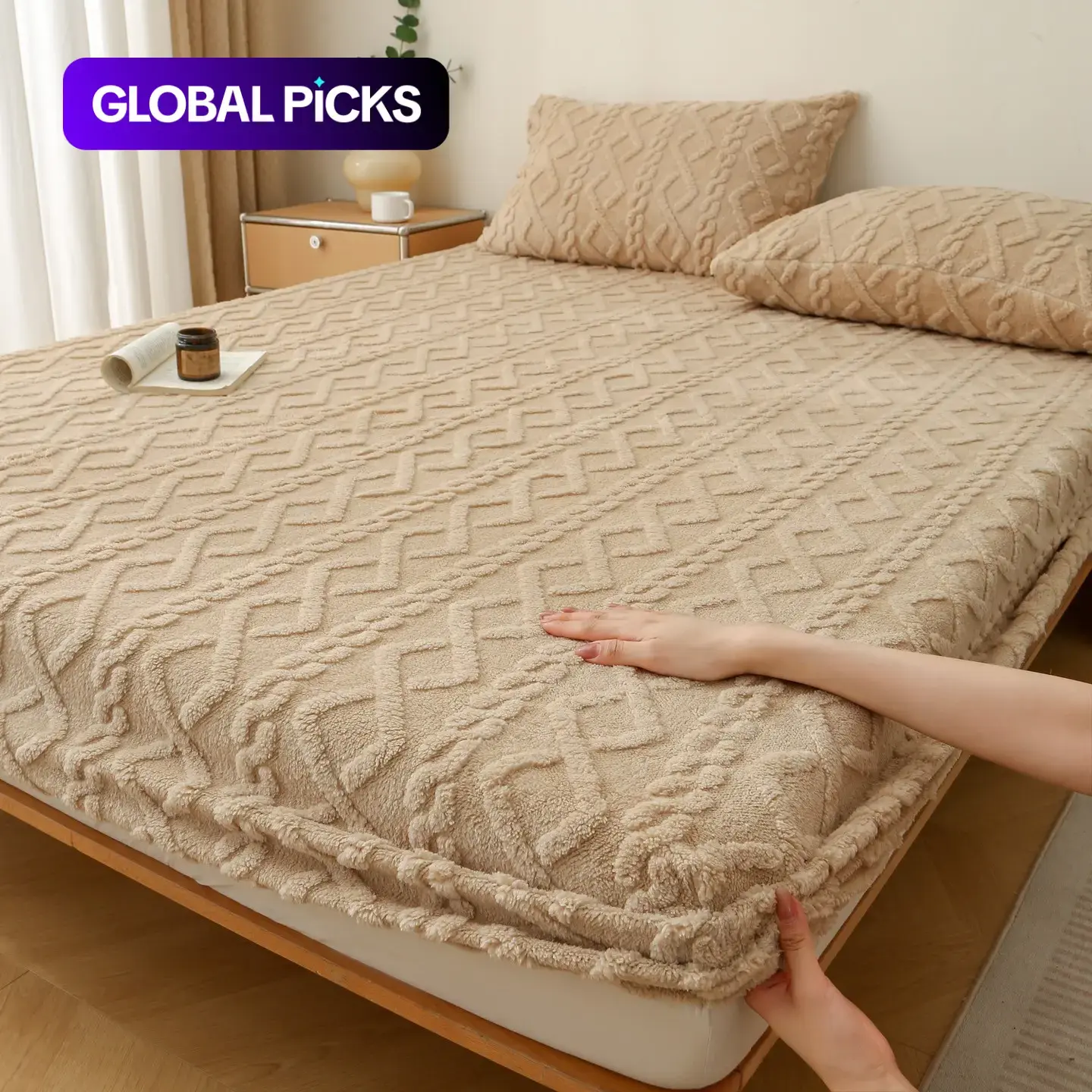 3pc Pure Color Milk Velvet Bed Sheet Set, Soft Warm Autumn Winter Bedding, Mattress Protector, Suitable for Single Twin King Size, Bed Linens
