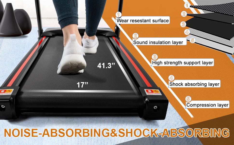 LIVIVOX 3.5HP Portable Folding Treadmill with Incline 330LBS Weight Capacity，8.5MPH, LED Display Easy Foldable Home Gym Machine for Apartments & Home Use Walking Pad Jogging Equipment， home gym equipment,10% incline walking pad treadmill