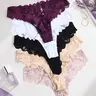 5-Pack Elegant Lace Printed Women Thong Panties Fashion Panties