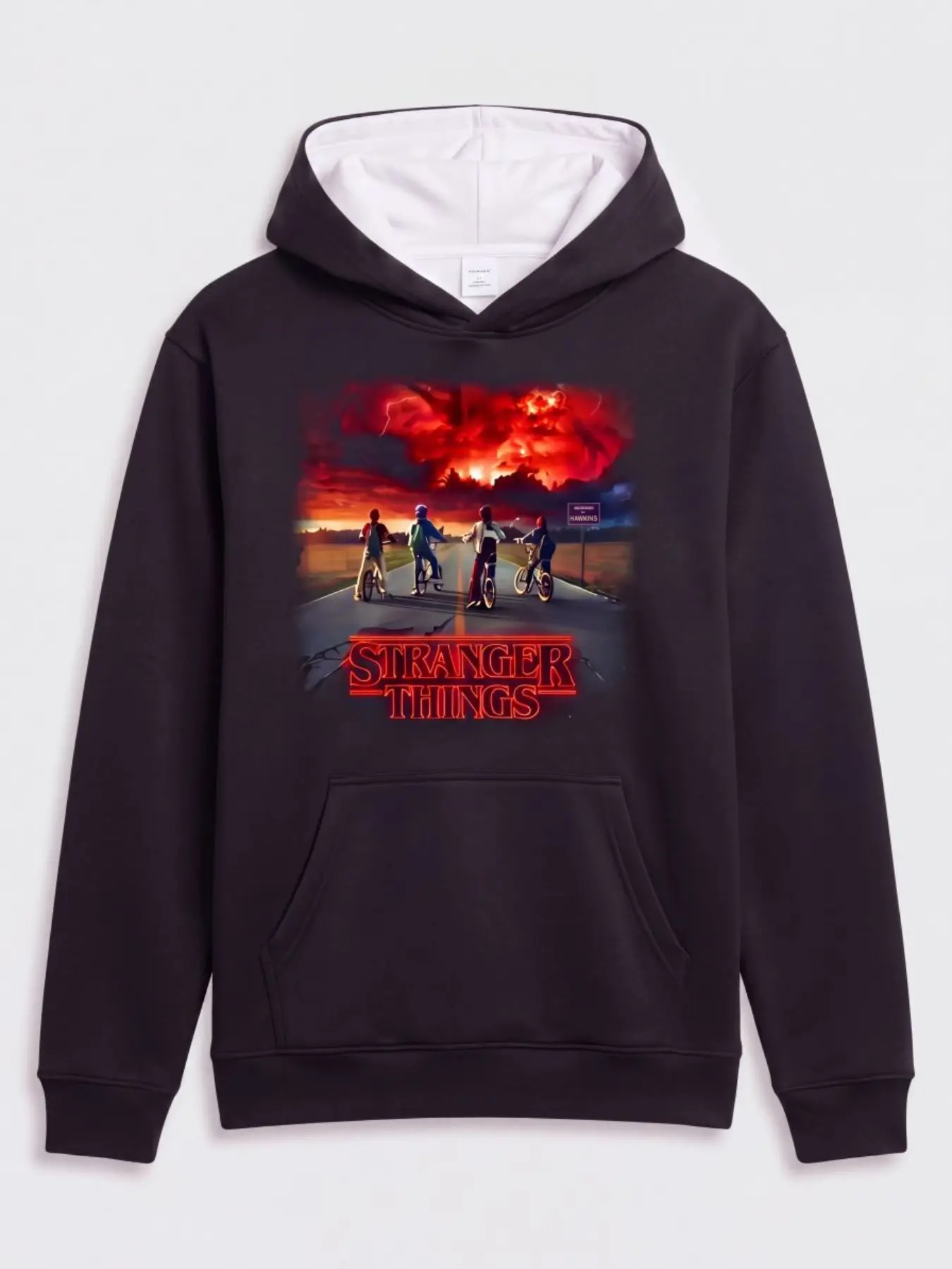 Authentic Official Genuine Licensed Retro Stranger Things Upside Down Squad Boys Hoodie 2Pcs Outfit, Soft Lightweight Smooth Sci-Fi Show Kids Hoodie Jogger Set for Boys 4-14 Y/O, Skate Backyard Park Viral Popular Daily Boys Loungewear