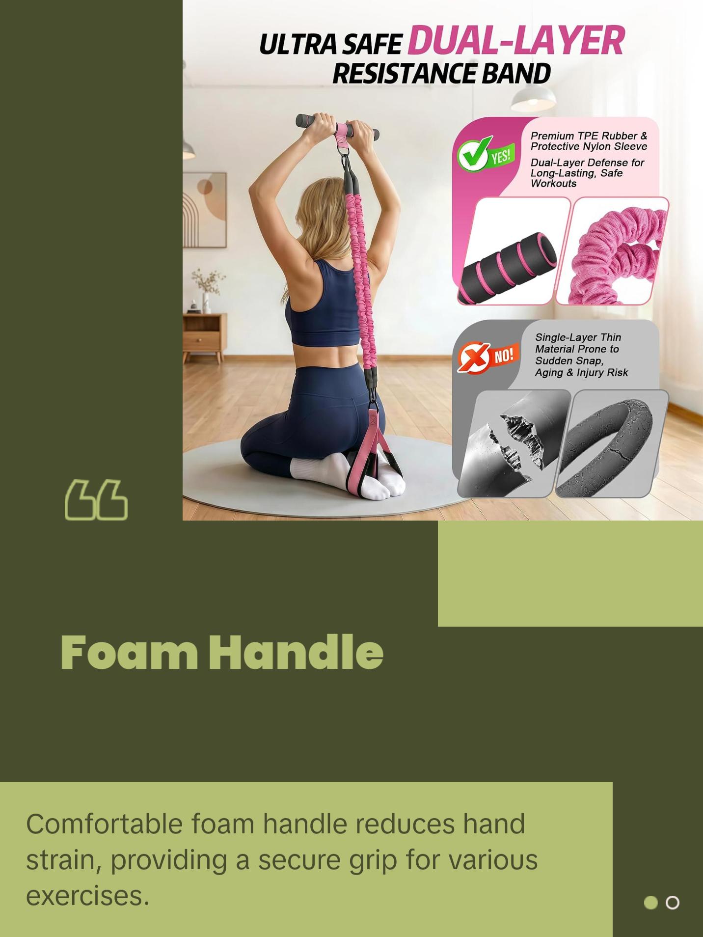 Multi Accessory Resistance Band Set Elastic Pull Bar Foot Straps Storage Bag Complete Family Fitness Tool