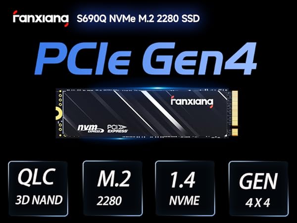 FANXIANG S690Q 1TB M.2 NVMe Internal SolidState Drive(SSD) PCIe 4.0 for PS5, Up to 4800 MB/s