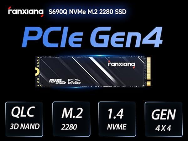 FANXIANG S690Q 1TB M.2 NVMe Internal SolidState Drive(SSD) PCIe 4.0 for PS5, Up to 4800 MB/s