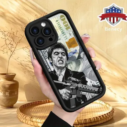 Creative Scar Face Painted Pattern Customized TPU iPhone Case - Shockproof, Drop-Protective, Rugged Durable, Non-Slip Soft Silicone Cover for iPhone 11-18 Pro Max, Air, XR, XS, E, 15 Plus - Gentle Hand Feel Phone Accessories, Casing