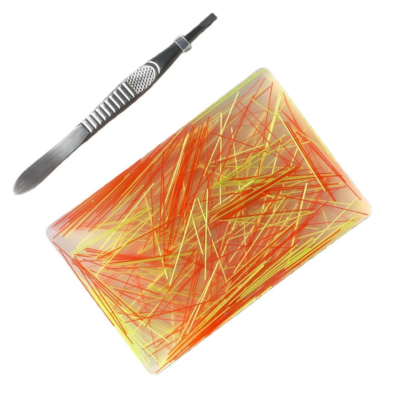 1pcs Stress Relief Sensory Toy with Tweezers, Stress Relief Gadgets, Anxiety Relief for Adults, Skin Scratching Habit, Adhd, Silicone Pickle Padtoy, Anxiety Relief Products