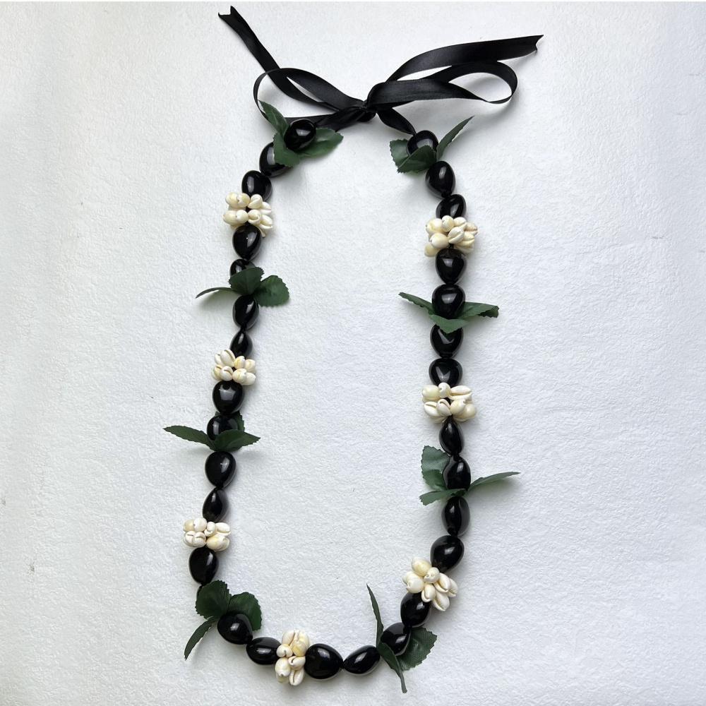 Black Ribbon Knot Acrylic Necklace For Graduation