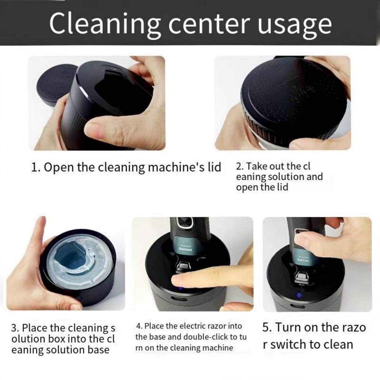 Quick Clean Pod Replacement Cartridge for Philips Norelco, 1-2 Pcs, 160ML Efficient Cleaning Solution, Compatible with S5000 S7000 S9000